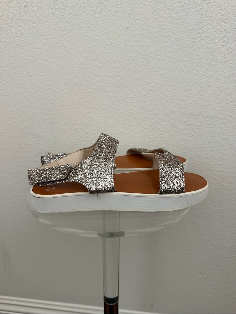 Sparkle Platform Sandals in Silver - Picture 4 of 8